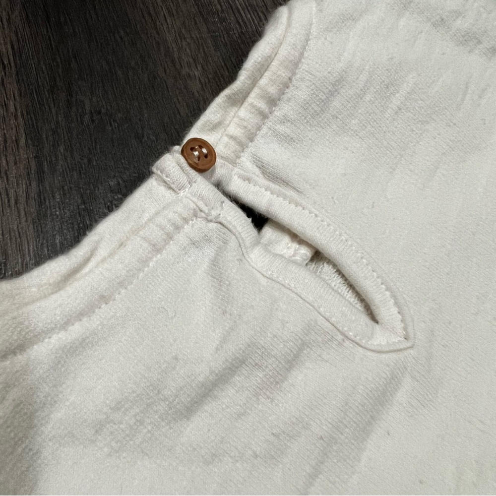 Zara Cream Ivory Ruffled Long Sleeve Shirt Sweater - Picture 5 of 6